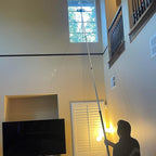 Hicavar 20 Foot High Ceiling Fan Duster with 5-12 Foot Extension Pole, Extendable Reusable Cobweb, Feather, Window Cleaning Squeegee Kit Blue