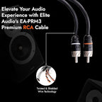 Elite Audio Premium Series 6ft. 2-Channel Car Audio RCA Cable – Double Shielded, Oxygen Free Copper, Noise Reducing Audio Cable for Amplifiers, Subwoofers, Speakers, and Processors – PRM6