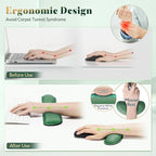 Gimars Upgrade Enlarge Silky and Superfine Fabric Gel Memory Foam Keyboard Wrist Rest Set, Ergonomic Keyboard Mouse Wrist Support for Typing Pain Relief, Comfort for Office, Gaming, Computer