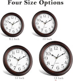 KECYET 14 Inch Wall Clocks Battery Operated Silent Non-Ticking Wall Clock Vintage Retro Rustic Style Decorative for Living Room Kitchen Farmhouse (Bronze)