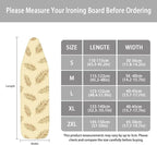 ZCFYGDX Ironing Board Covers,Elastic Edge 3 Bottom Nylon Buckle Straps, Stain Resistant & Resistant Scorch, Easy to Installation Fasteners Minimalist Palm Leaf Print Decor Size-L 17 x 49