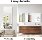 CILIBER Frameless Mirror, 24x60 Inch Large Bathroom Mirrors for Wall, Upgraded Shatterproof Rectangle Vanity Mirror Over Sink with Polished Edge for Bathroom,Bedroom,Living Room and Entryway