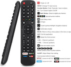 Replacement Remote Control for All Hisense 4K LED HD UHD Smart TVs (EN2A27), Fit for Hisense Android Smart TV EN2A27 EN2A127H EN2A27HT EN2AN27H EN2AS27H EN2B27 EN2C27