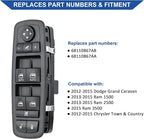 Obaee Driver Side Power Window Switch Compatible with 2012-2015 Dodge Grand Caravan, 2013-2015 Ram 1500 2500, 2015 Ram 3500, 2012-2015 Town & Country, Replaces 68110867AB, 68110867AA, 3+9 Pins