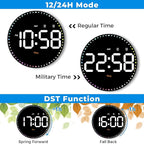 SZELAM Digital Wall Clock,10" Digital Clock Large Display with Remote Control,Adjustable Brightness, Calendar, Temperature, 12/24 H, for Living Room Office Bedroom Elderly Adults