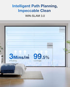 ECOVACS WINBOT Mini Window Cleaning Robot - Compact Design, Dual Nozzles with Ultrasonic Spray, 9-Stage Protection System, Intelligent Path Planning, 3 Cleaning Modes, Anti-Slipping System