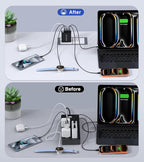[2-Pack] USB C Wall Charger, 60W Type C Charger Block 5-Port Fast Charging Blocks,3USB C+2USB A Multiport Plug,PD Power Adapter Brick Cube for iPhone 17/16/15/14/13/Pro,iPad,Samsung,for Switch（Black）