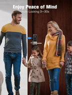 Smart Lock Doorbell Fingerprint Smart Door Lock Deadbolt for Homeowners or Parents Door Lock with Camera and Door Handle for Renters, Keyless Entry Door Lock for Front Door (Contour Bronze)