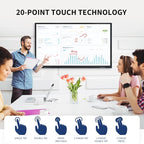 TouchWo 65" Touchscreen Monitor Smart Board, 4K Interactive Presentation Electronic Whiteboard with Android 11, Digital Signage Display for Office, Classroom,RAM 4GB+ ROM 32GB
