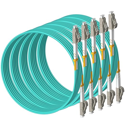 Fibergaga 10Pack-2M(7ft) OM3 LC to LC Fiber Patch Cable, Multimode Fiber Cable 50/125µm 10G/40G, OD-2.0mm Fiber Optic Cable Duplex LC to LC