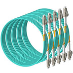 Fibergaga 5Pack-3M(10ft) OM3 Multimode Fiber LC to LC Patch Cable, 50/125µm 10G/40G, OD-2.0mm Fiber Optic Cable Duplex