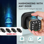 Richelock Fingerprint Door knob, Smart Biometric Door Lock with Keypad, Keyless Entry Code Door Knob, Waterproof & Weatherproof, Auto Lock,Voice Navigation, for Bedroom, Gate,Office