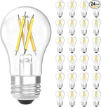 Sunco 24 Pack A15 Light Bulb LED, Edison Style Bulb, Dimmable Vintage Filament Lighting, 800 LM, 7W (60W Equivalent), 2700K Soft White, E26 Medium Base, Wet Rated UL