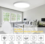RLEDPZTX Led Flush Mount Ceiling Light,16 Inch 32w 3480lm,3000k/4000k/6000k 3CCT Selectable, Round Modern Flat Panel Super Slim Led Ceiling Light,for Living Dining Kitchen Bedroom Room (4Pack-White)