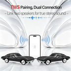 WSTER Retro American Style car Bluetooth Speaker, Portable Wireless Outdoor Speaker, TWS Stereo, Support USB/TF/AUX, Party Bluetooth Speaker with Microphone,Classic car Gifts for Men(Black)