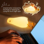 AVACOM Squishy Night Light, Lying Flat Duck Night Light, Travel Nightlight, 3 Level Dimmable Nursery, Rechargeable Bedside Touch Lamp for Breastfeeding Toddler Baby Kids Decor
