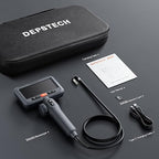 DEPSTECH Dual Lens Two-Way Articulating Borescope Camera with Light, 4.5" Screen and 5FT Flexible Snake Scope Industrial Endoscope, Inspection Video Camera Tool for Wall, Engine, Auto, Mechanics