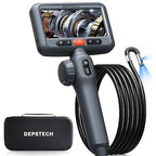DEPSTECH Dual Lens Two-Way Articulating Borescope Camera with Light, 4.5" Screen and 5FT Flexible Snake Scope Industrial Endoscope, Inspection Video Camera Tool for Wall, Engine, Auto, Mechanics