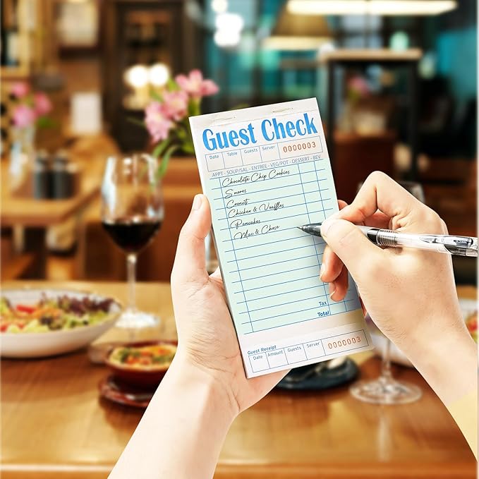 60 Pack/3000 Tickets Guest Checks Books for Servers, Green Server Books for Waitress, Server Note Pads for Restaurants