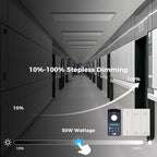 AIKVSXER 24 Pack 1x4 FT LED Flat Panel Light Surface Mount, with Wireless Switch & App Control, Night Mode, 50W 5500LM, 3000K/4000K/6500K, Ultra-Thin LED Light for Office Home,120-277V - White