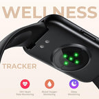 TIFOZEN Health Fitness Tracker Smart Watch with 24/7 Heart Rate, Blood Oxygen, Sleep Tracker, Pedometer, 3 Colorful Bands & 3ATM Waterproof Activity Tracker with Step Calorie Counter, Space Black