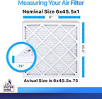 Filter King 6x45.5x1 Air Filter | 4-PACK | MERV 8 HVAC Pleated A/C Furnace Filters | MADE IN USA | Actual Size: 6 x 45.5 x .75"