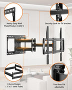 FORGING MOUNT Heavy Duty TV Wall Mount for 42-110" TVs up to 220lbs with 8.2" Sliding Moving for Screen Centering, Full Motion TV Mount Fit 24"-16" Studs with Swivel,Tilt&Level, Max VESA 800x600mm