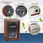 Mammoth Ion and Ozone Generator 3000 mg/hour, Adjustable up to 3,500 SqFt Ionizer & Deodorizer Ozone Odor Eliminator- Ozone Machine Wooden Design Ideal for Dust, Pollen, Pets & Smoke Smell