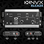 NVX XLCA2X X-Series PRO 2-Channel Line Out Converter Digital Bass Enhancer with xBOOST, Impedance Matching, and Remote Level Control