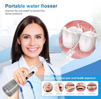 JNGOODS Cordless Water Dental Flosser Oral irrigator,JNGOODS 300ml Rechargeable Water flosser for Teeth IPX7 Waterproof 4 Modes Portable Oral Irrigator with 4 Jet Tips, Travel Home use (White)
