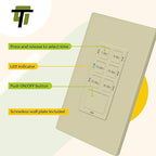 TG Countdown Timer Switch for Bathroom Fans and Household Lights, 1-5-10-15-20-30 Min Settings with Manual Override, Always On Blue LED, Neutral Wire Required, UL Listed, Screwless Wall Plate, Ivory