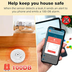 Douevo WiFi Water Leak Sensor, 100 dB Water Alarm Leak Detector, for Home, Basement, Bathroom, Kitchen(3 Pack)