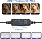 UBeesize LED Video Studio Light Kit - 16 Color Filters, Adjustable Tripod Stand with Ball Head, Photography Lighting for Video Recording