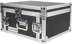 Sound Town 4U PA DJ Pro Audio Rack/Road ATA Case with 11U Slant Mixer Top, 20.2’ Rackable Depth, 4 Space Size - Pro Tour Grade (STMR-4U)