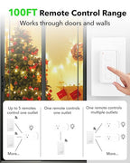 Remote Control Outlet Plug Switch, BN-LINK Wireless Light Remote Switch - Magnetic Removable, No Wiring Needed for Lamps, Lights, Fan, 100ft RF Range, 100ft RF Range, Pre-Programmed