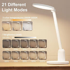 Kitloo Desk Lamps for Home Office with Stable Base, 1000LM Ultra Bright Eye-Caring Desk Light, 3000K-6000K Dimmable Table Lamp with Stepless Dimming & Timing Function for Work, Reading, Bedroom