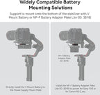 SMALLRIG Mini V Mount Battery Plate for DJI RS 3 / RS 3 Pro/RS 2 / RSC 2 Gimbals, Comes with V-Lock, Cold Shoe & 1/4"-20 Threaded Holes for V Mount Battery & NP-F Battery - 4189