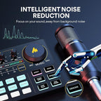 MAONO Podcast Equipment Bundle Audio mixer All-in-One Podcast Production Studio with 3.5mm Microphone for Live Streaming, Podcast Recording, PC, Smartphone, DJ MaonoCaster Lite (AU-AM200-S6 Black)
