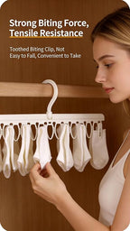 Socks Drying Racks Hanger Socks Organizer Hook Hanger with 54 Clips, Clothes Drying Racks Windproof for Drying Socks Bras Underwears Baby Clothes, Hats Scarfs Towels Pants and Gloves Diaper (Grey)