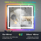 YEELAIT 32x36 Inch RGB LED Bathroom Mirror Front Light and RGB Backlit Lighted Vanity Mirror for Bathroom Wall Mounted Dimmable Anti Fog Memory Shatter-Proof IP54 Waterproof Horizontal/Vertical