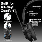 Wireless Headset with Mic for Work, Bluetooth Wireless Headphones with Microphone Noise Cancelling, Mute & USB Dongle for PC Computer Laptop Cell Phones Remote Work Home Office Call Center Zoom Skype