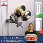 Stinger Metal Portable Door Lock for Travelers — Hotel, Apartment, and Home Door Stopper Security with Built-in Glass Breaker & Seatbelt Cutter, Ideal Travel Safety Lock for Women and Families