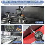 HDLNKAK Electronic Digital Dial Indicator Gauge 0-12.7mm/0.5” Inch/Metric Conversion, High Precision Probe with 0.01mm/0.0005” Resolution for Testing.