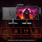 SANSUI 24 Inch Gaming Monitor 200Hz 180Hz 1Ms FreeSync HDR 110% sRGB FHD 1080P Computer Monitor HDMI DP Ports Eye Care Frameless VESA Mount Cable Management (ES-G24F4L HDMI Cable Included)