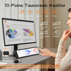 8.8 Inch Small Touchscreen Monitor, PC Temperature Display, PC Sensor Panel Display, IPS USB Mini Screen for Raspberry Pi, AIDA64 CPU RAM Data Temperature Monitor for ARGB Computer Case