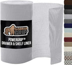 GORILLA GRIP powerGRIP Drawer Shelf and Cabinet Liner, Thick Strong Hold, Non-Adhesive Liners Protect Kitchen Cabinets and Cupboard, Bathroom Drawers, Easy Install, Breathable Mat, 20" x20' Light Gray