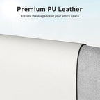 Aothia Faux Leather Desk Mat – Large Mouse Pad, Non-Slip PU Leather Blotter, Waterproof Writing Surface for Office and Home (Off-White, 47.2" x 23.6")