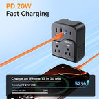 TREVOLTY 2000W Voltage Converter US to Europe, 220V to 110V Converter for Hair Dryer, 7-in-1 European Travel Plug Adapter with 3AC/2USB-A/2USB-C (PD20W), Travel Essentials with US/JP/FR/DE/UK/AU/EU