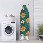 ZCFYGDX Hawaiian Flower Leaf Print Ironing Board Cover Medium, Elastic Edges Nylon Buckle Straps Fasteners,M (15 x 48 in) Resist Scorching & Staining Breathable Wear-Resistant Easy Install