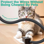 UOMTFAI Dog and Cat Cord Protector 25ft - 1/2inch, Flexible Cable Sleeve for Easy Cord Management, Protects Cables from Pets Chewing, Ideal for USB, Power, Audio and Video Cords - Black